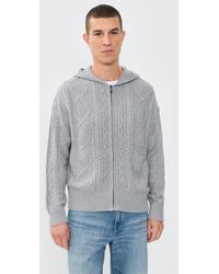 Asher - Liam Cable Knit Zip-Up Cardigan - Lyst