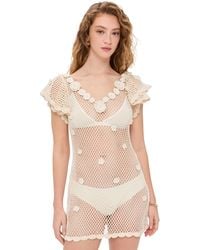 For Love & Lemons - Betty Bouquet Knit Mini Dress - Lyst
