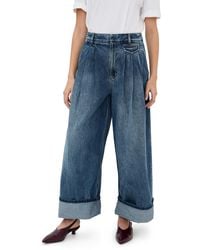 Tibi - Spring Denim Triple Pleat Pants - Lyst