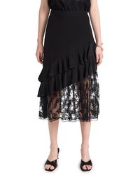 Jason Wu - Embroidered Lace Tulle Combo Mermaid Skirt - Lyst