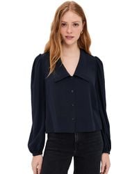 FRAME - The Long Sleeve Silk Sailor Blouse - Lyst