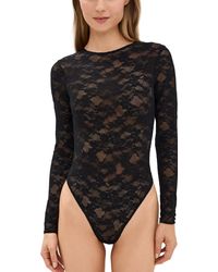Fleur du Mal - Le Stretch Long Sleeve Thong Bodysuit - Lyst