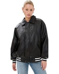 Lioness - Hailey Faux Leather Bomber Jacket - Lyst