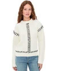 English Factory - Stitch Detailed Chunky Crew Neck Sweater - Lyst