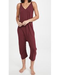The Great The Slip Sleeper Jumpsuit - Red