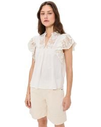 Ulla Johnson - Jolie Flutter Sleeve Top - Lyst