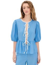 dress to - Tie Front Blouse - Lyst