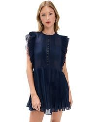 Self-Portrait - Chiffon Ruffle Mini Dress - Lyst