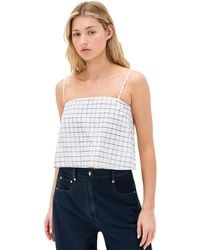Vince - Trellis Plaid Strapless Tie Back Top - Lyst
