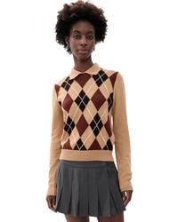 MSGM - Argyle Sweater - Lyst