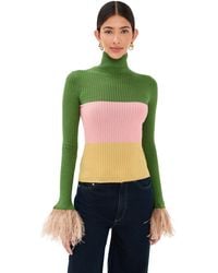La DoubleJ - High Kick Cashmere And Feather Top - Lyst