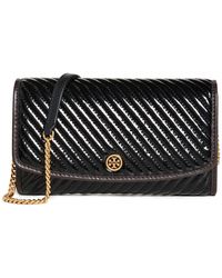 Tory Burch - Robinson Patent Puffy Quilted Chain Wallet - Lyst
