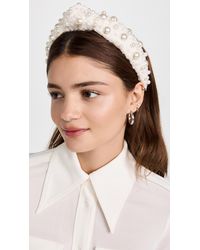 Womens Accessories Headbands Lele Sadoughi Embroidered Knotted Headband in White hair clips and hair accessories 