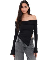GUIZIO - Soler Fold Over Knit Top - Lyst