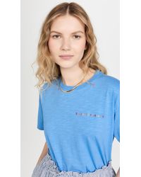 Mira Mikati Melange Embroidered T-shirt - Blue