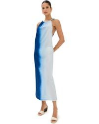 white christmas dresses Nicoblu Angelina Maxi Crinkle Chiffon Dress in Blue and White Floral Toile PETITE-8 main image 0