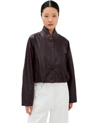 Tibi - Leather Raglan Sleeve Blazer - Lyst