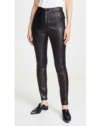 J Brand Lora Super High Rise Leather Skinny Trousers - Black