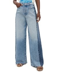 Mother - Pipe-Dream Button Sneak Fray Jeans - Lyst