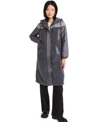 Avec Les Filles - Faux Shearling Quilted Hooded Coat - Lyst