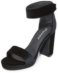 Jeffrey Campbell Lindsay Velvet Sandals - Black