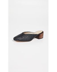 Mari Giudicelli Leblon Woven Mules - Black