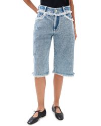 Tanner Fletcher - Sid Lace Trim Long Jean Shorts - Lyst