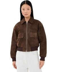 SPRWMN - Cropped Aviator Jacket - Lyst
