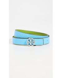 Tory Burch Robinson 1" Reversible Logo Belt in Blue | Lyst