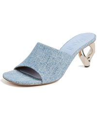 JW Anderson - Chain Heel Open Mules With Brushed Chain - Lyst