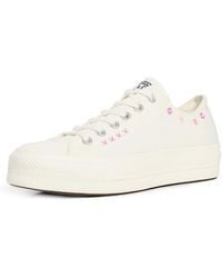 Converse - Chuck Taylor All Star Lift Floral Embroidery Low Top Sneakers - Lyst