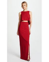 red two piece maxi dress