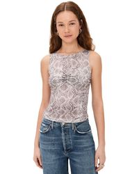 GOOD AMERICAN - Slinky Jersey Ruched Tank Top - Lyst