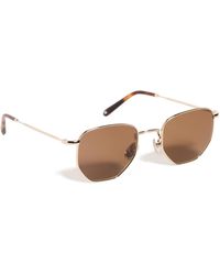 Illesteva - Hunter Gold Sunglasses With Brown Lenses - Lyst