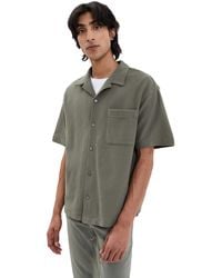 FRAME - Short Sleeve Jacquard Relaxed Shirt - Lyst