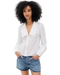 FRAME - The Eyelet Sailor Blouse - Lyst