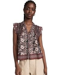Sea - Danae Print Flutter Sleeve Top - Lyst