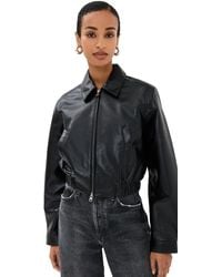 Agolde - Essie Recycled Leather Cropped Jacket - Lyst