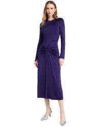 Victoria Beckham - Long Sleeve Gathered Midi Dress - Lyst