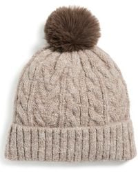 Hat Attack - Alpine Cable Beanie With Pom - Lyst
