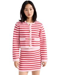 English Factory - Knit Striped Sweater Cardigan - Lyst