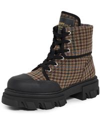 Ganni - Cleated Canvas Wool Boots - Lyst