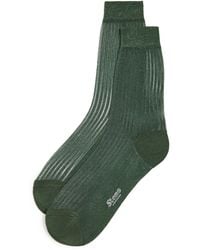 Stems - Fine Ribbed Metallic Crew Socks - Lyst