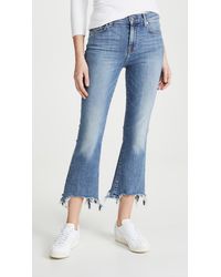 7 For All Mankind High Waist Slim Kick With Chewed Hem Jeans - Blue