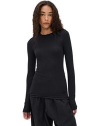 Tibi - Circular Ribbed Crew Neck Pullover T-Shirt - Lyst