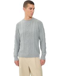 Asher - Andre Cable Knit Crewneck Sweater - Lyst