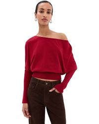 Jonathan Simkhai - Lavina Draped Off Shoulder Sweater - Lyst