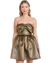 Self-Portrait - Metallic Jacquard Mini Dress - Lyst