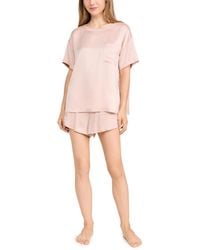 Lunya - Washable Silk Tee Short Set - Lyst