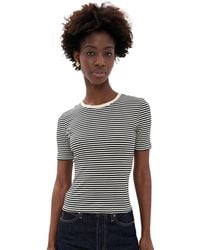 FRAME - The Fine Rib Crew Tee - Lyst